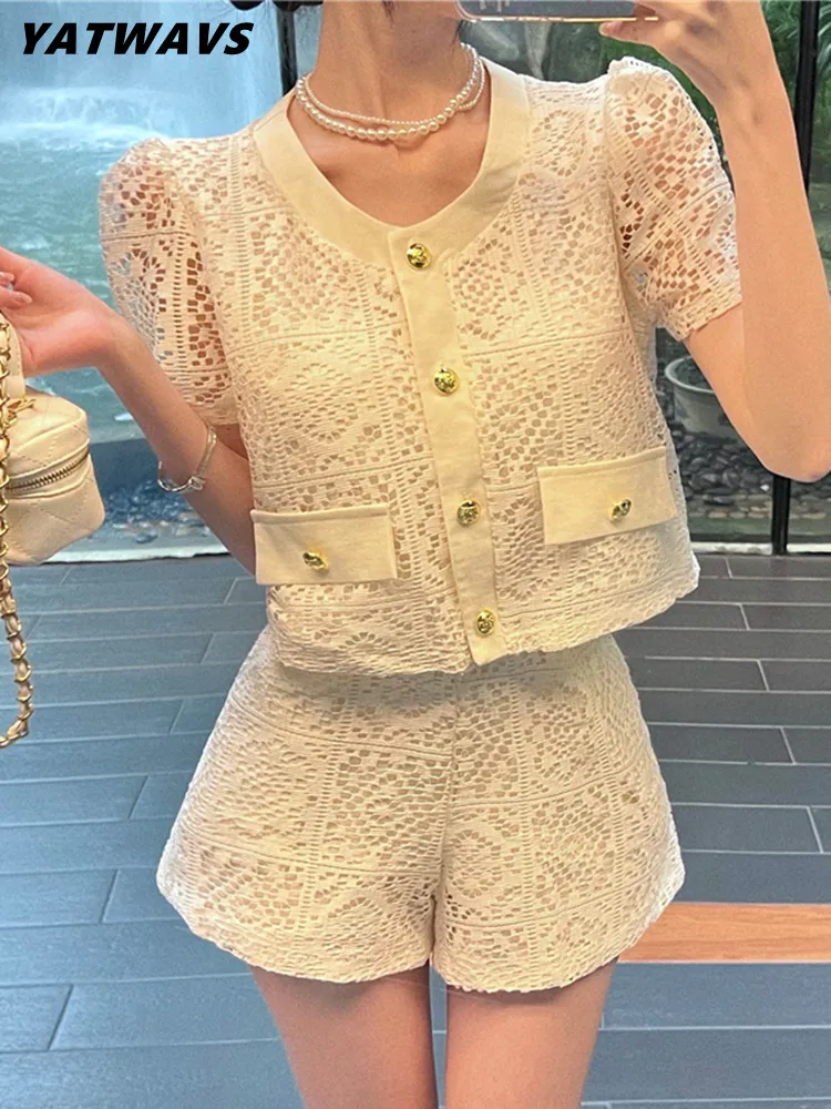 

Женский офисный костюм, Элегантный Приталенный жилет без рукавов с оборками и поясом и шорты с широкими штанинами и высокой талией, летний к...