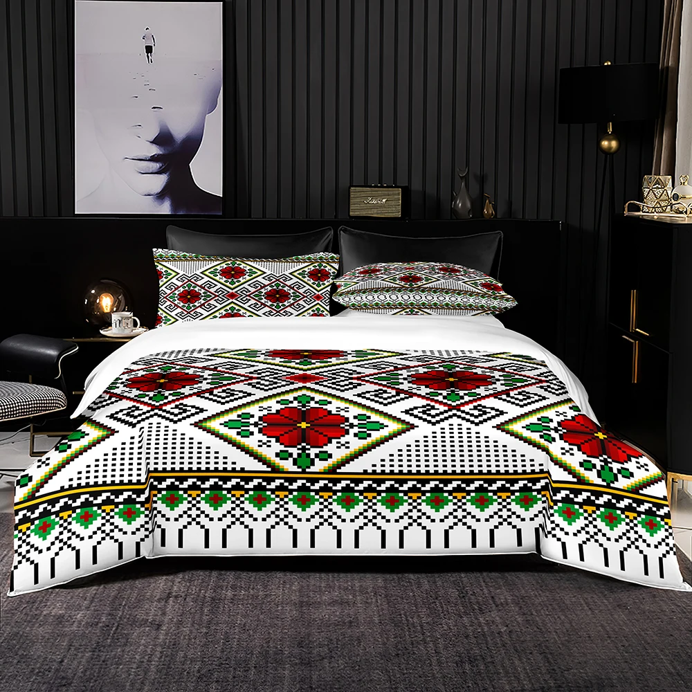 Роскошный комплект постельного белья с принтом призмы 2/3 шт. золотистый Черный