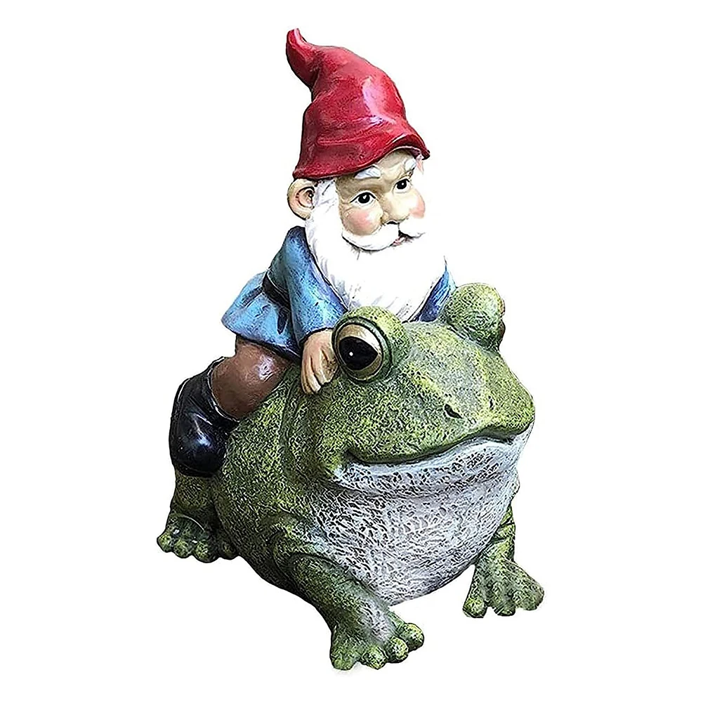 

Ornaments Frog Gnome Lawns Outdoor 11*9.5*15.2cm Dwarf Decor Fade-resistant Gift Interior Dec Resin Waterproof