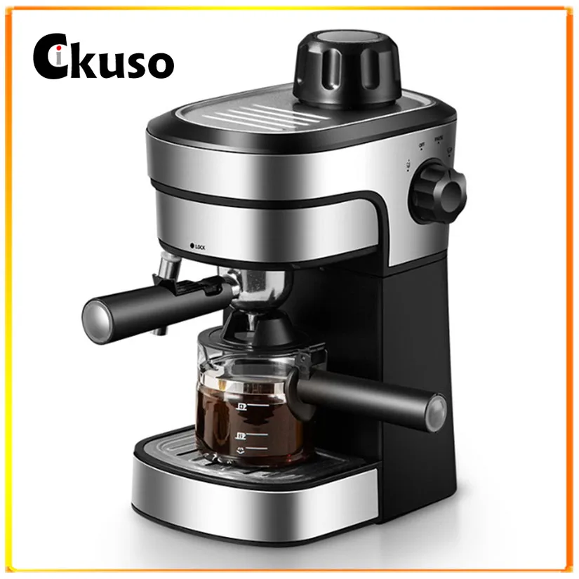 

Cikuso Coffee Machine Italian Semi-automatic Household Commercial Coffee Machine Extraction Steam Milk Froth Eu Plug Regulation