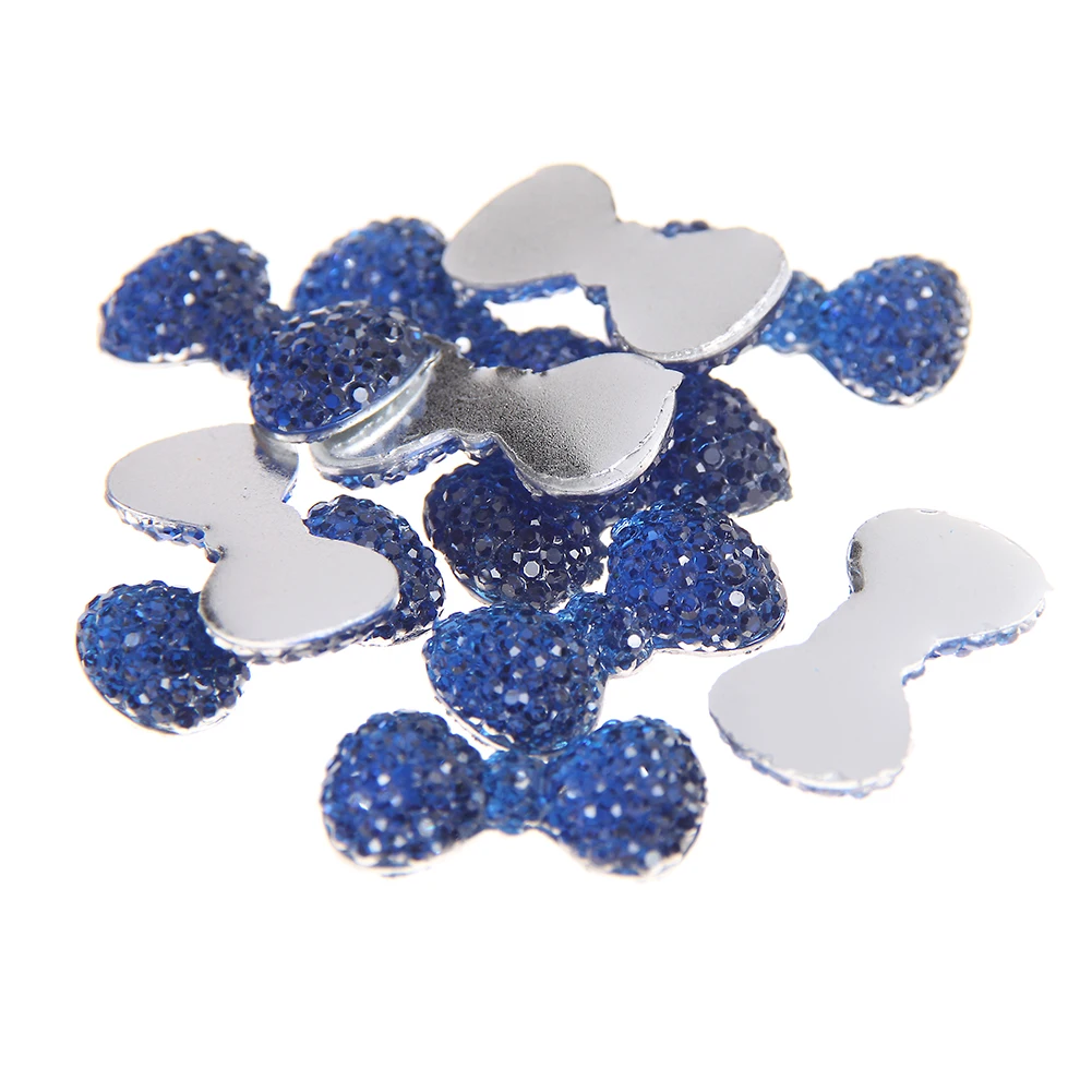 

7x12mm 100pcs Multicolor Resin Bow Flatback Bowknot Scrapbooking Glue On Rhinestones For Crafts 3D Nails Art DIY Decoration