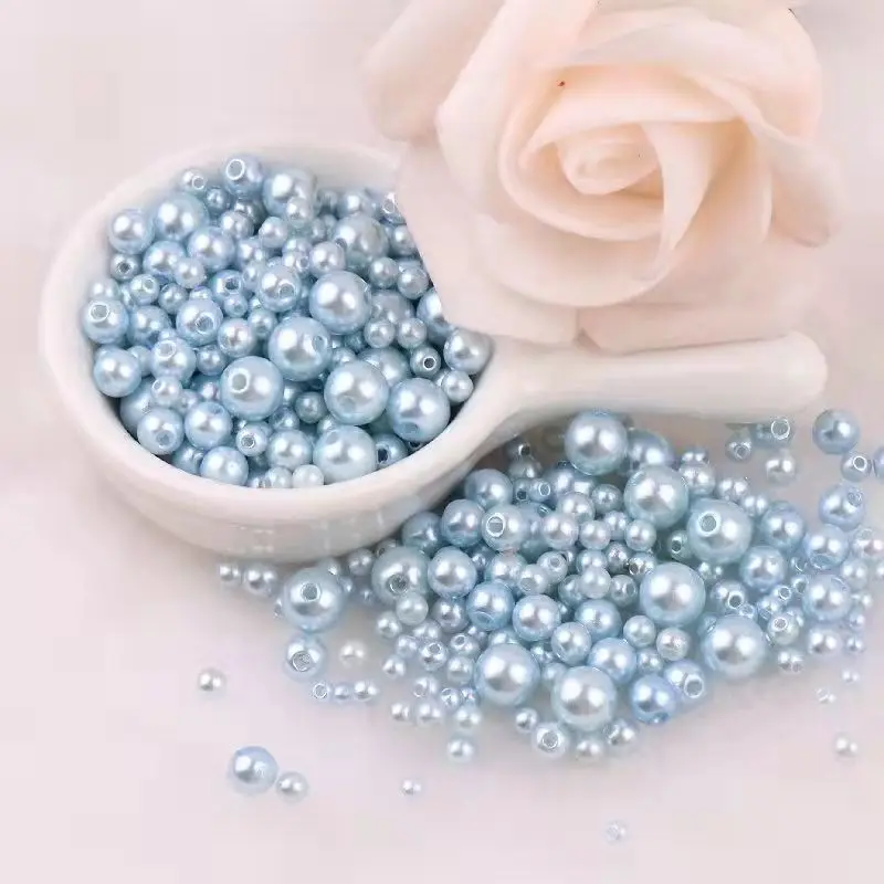 

3mm-10mm 20g Mixed Size High Quality Perforated Color ABS Imitation Pearl Jewelry Earrings Bracelet Necklace Loose Pearls