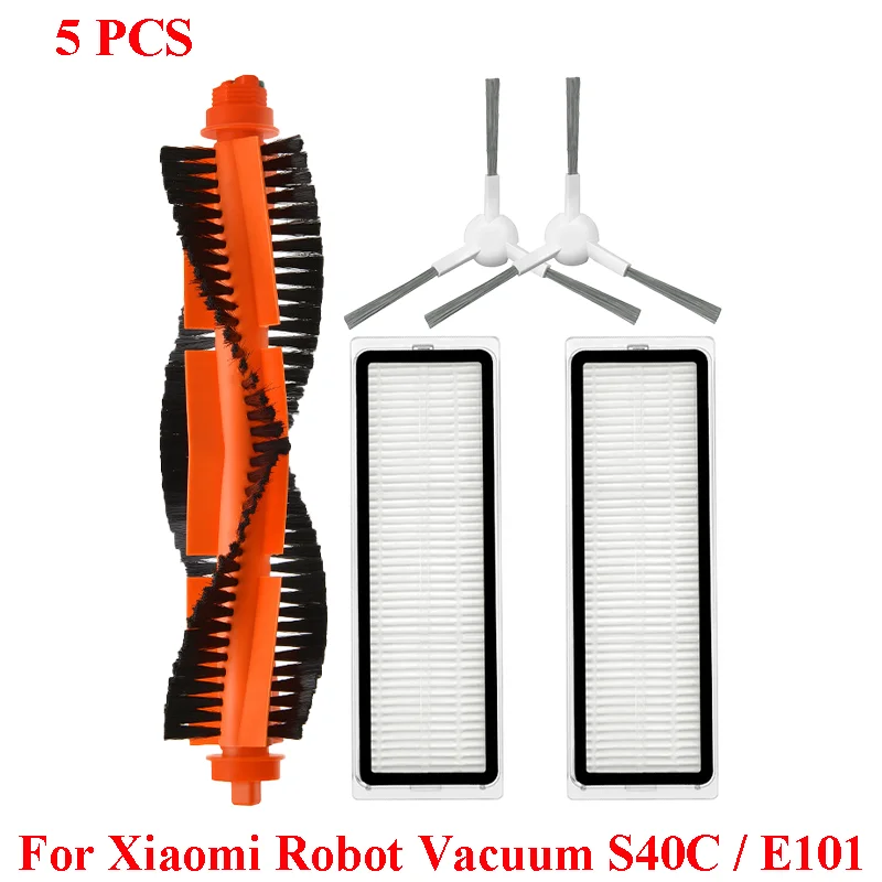 

Аксессуары для робота-пылесоса Xiaomi S40C/E101, робот-пылесос, основная боковая щетка, моющиеся и многоразовые HEPA-фильтры