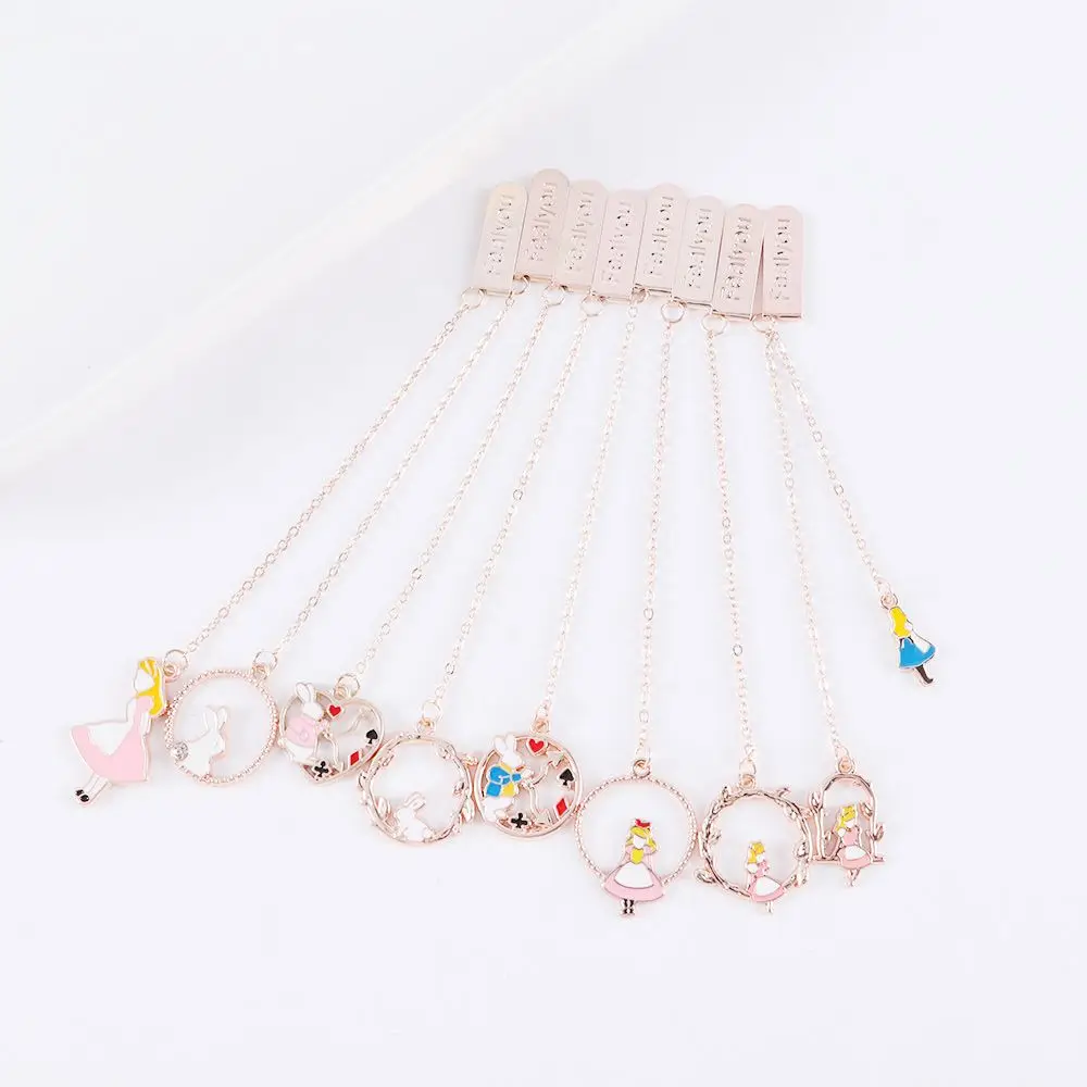 

Book Tag Book Clips Marker of Page Alloy Chain Stationery Metal Bookmark Peach Heart Pendant Bookmark Pagination Mark