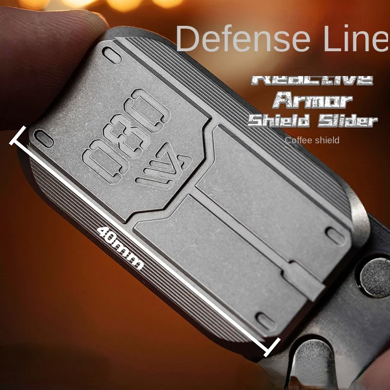 EDC Defense Line Snap Shield Unlimited Push Card Fingertip Gyro Metal Toy Decompression Black Technology enlarge