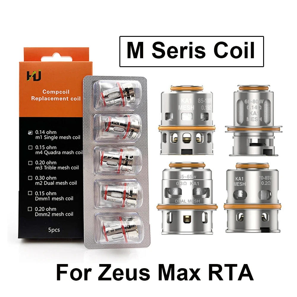 

M Series Coil M 0.14ohm Coil 0.3ohm Dual 0.2ohm Triple 0.15ohm Quadra for Geekvape ZEUS Max Tank M Coil