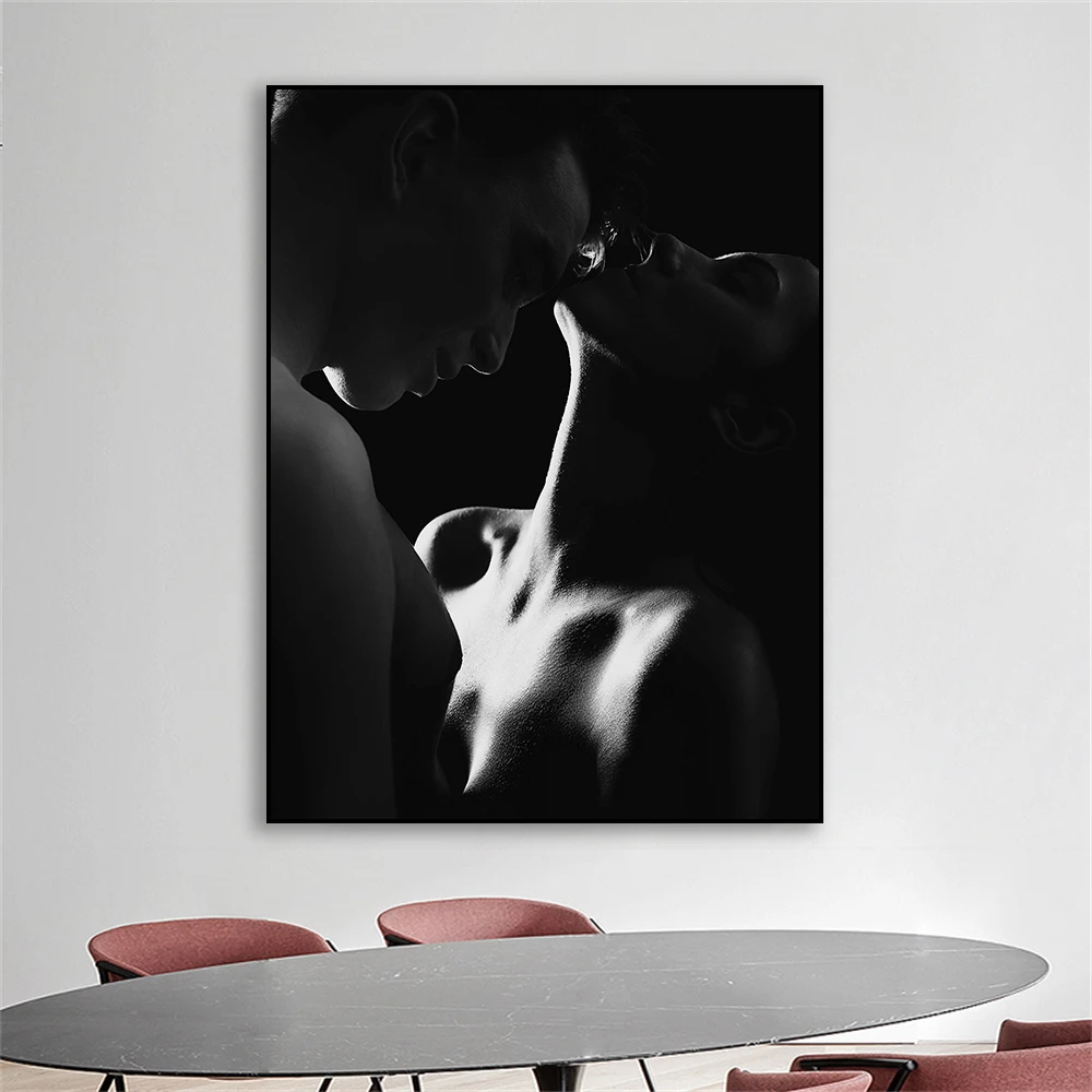 Сексуальный плакат женщины и мужчины черно-белый сексуальные парные принты
