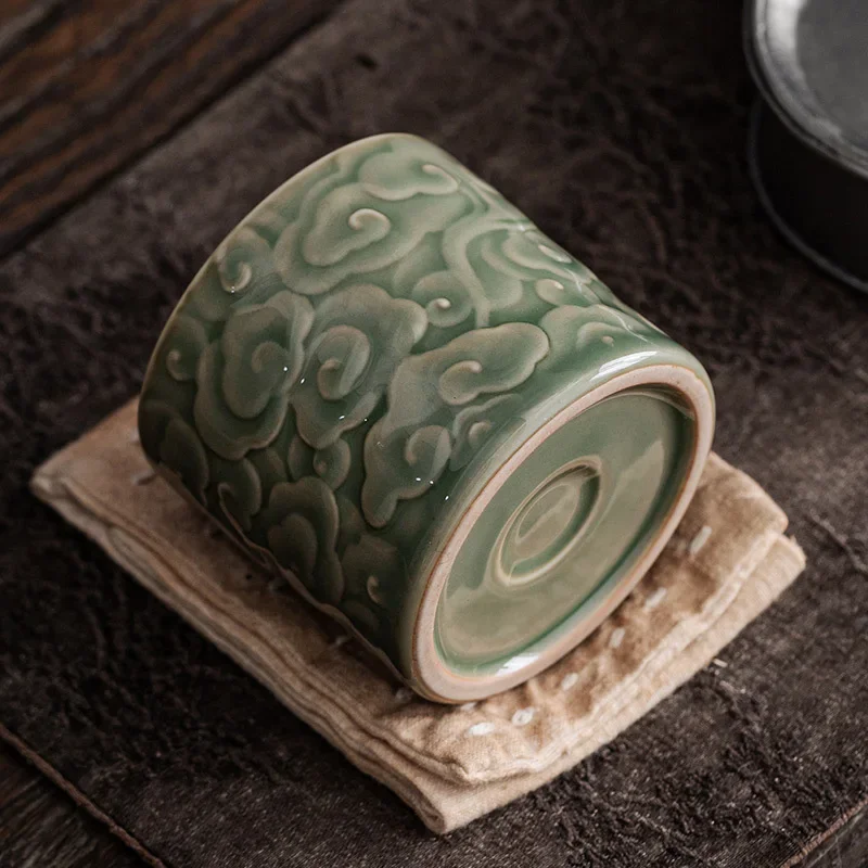 Yushang Xiangyun Master Cup Чайный сервиз с одной чашкой Retro Yue Kiln Celadon