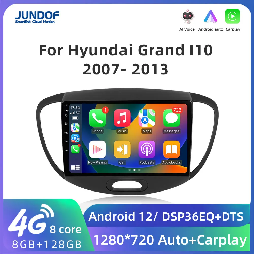 Jundof 2Din Android 12 автомобильный радиоприемник мультимедийный видеоплеер для Hyundai Grand