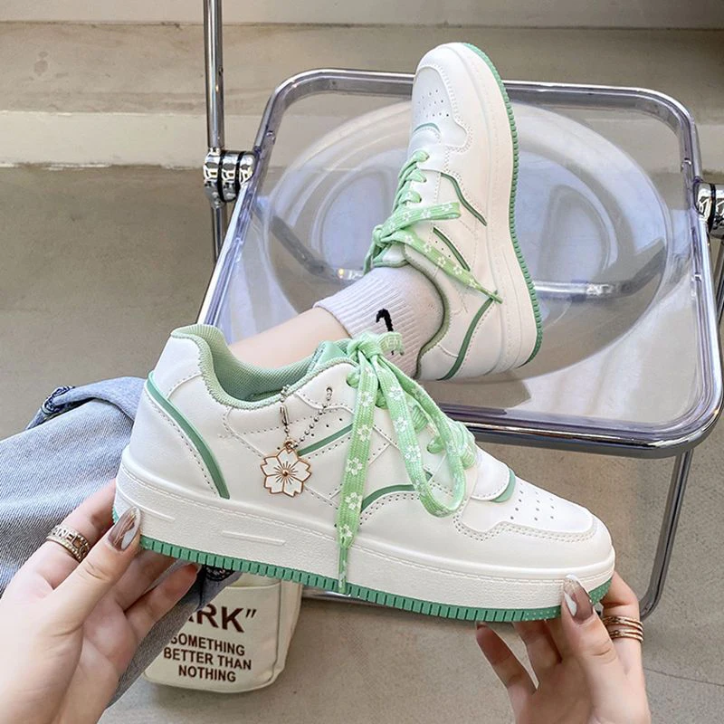 SHANPA White Elegant and Comfortable Sneakers for Women All-match Student Platform Fashion Outdoor Breathable Casual Shoes Mujer