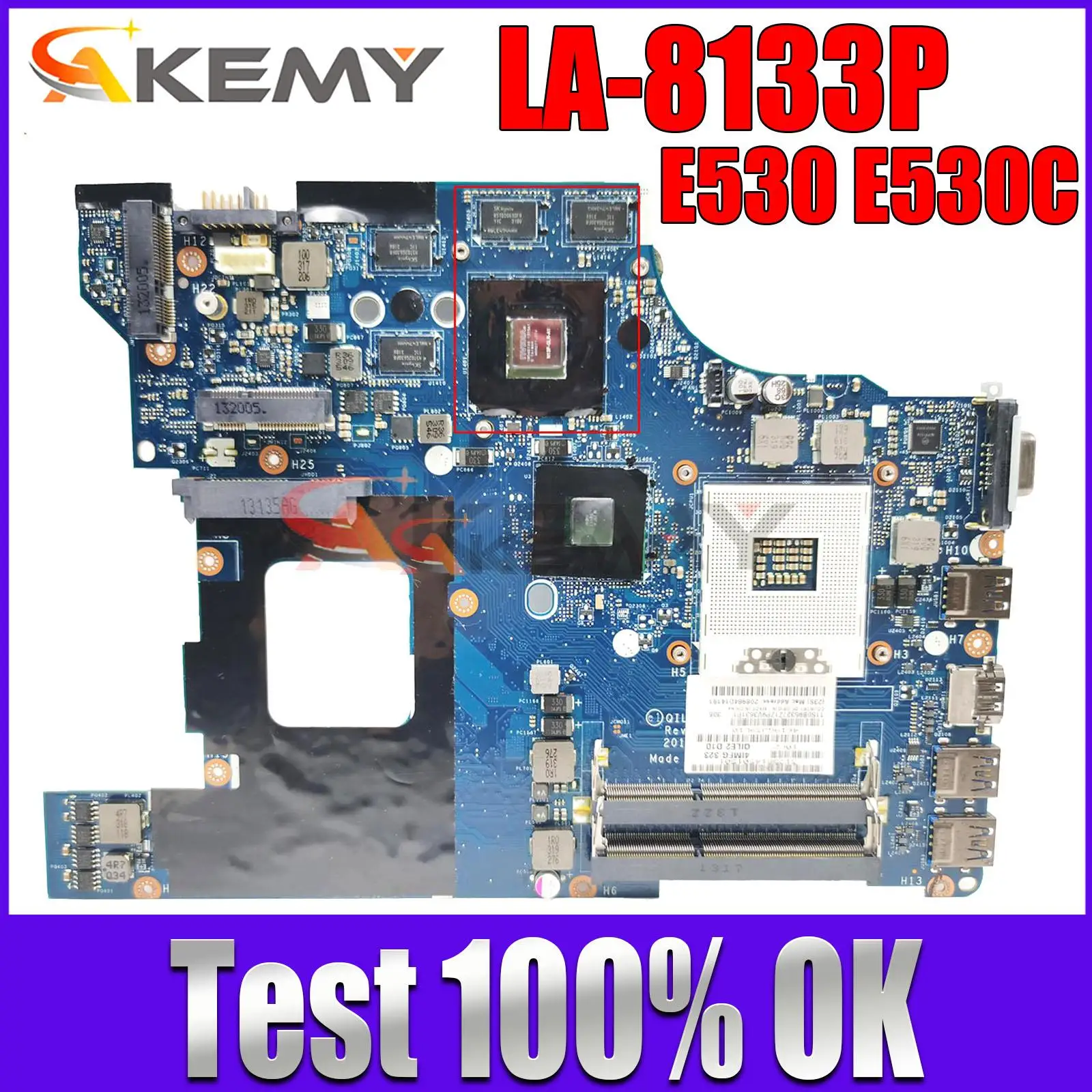 

LA-8133P Mainboard For Lenovo Thinkpad E530 E530C Laptop Motherboard GT630M/635M 2G GPU HM77 DDR3 FRU 04W4016 100% test ok