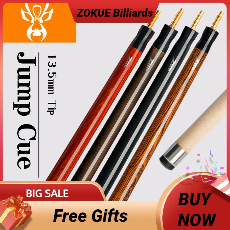 High Quality ZOKUE Billiard Jump Cue 108cm Length13.5mm ZOKUE Tip Hard Maple Shaft  Professional Jump Ball Arm Stick Billard Cue
