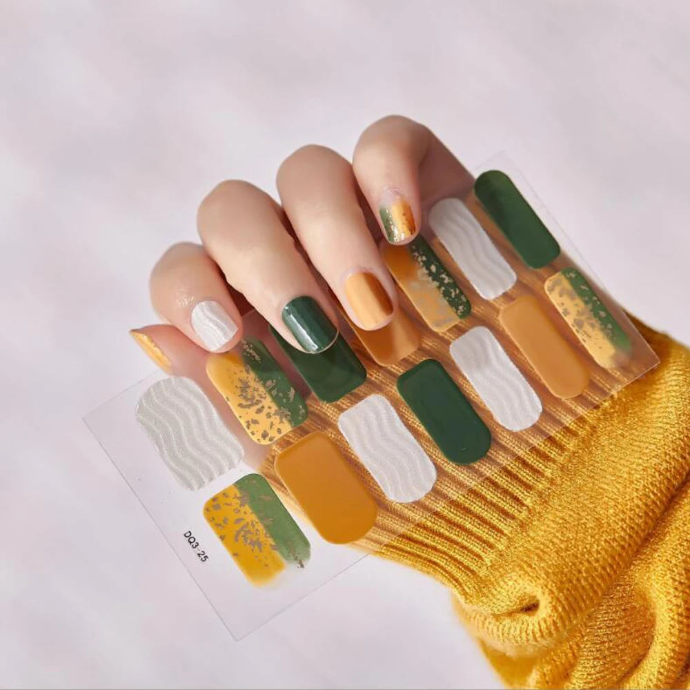 3D гелевые наклейки для ногтей наклейка дизайна украшения маникюра с полным