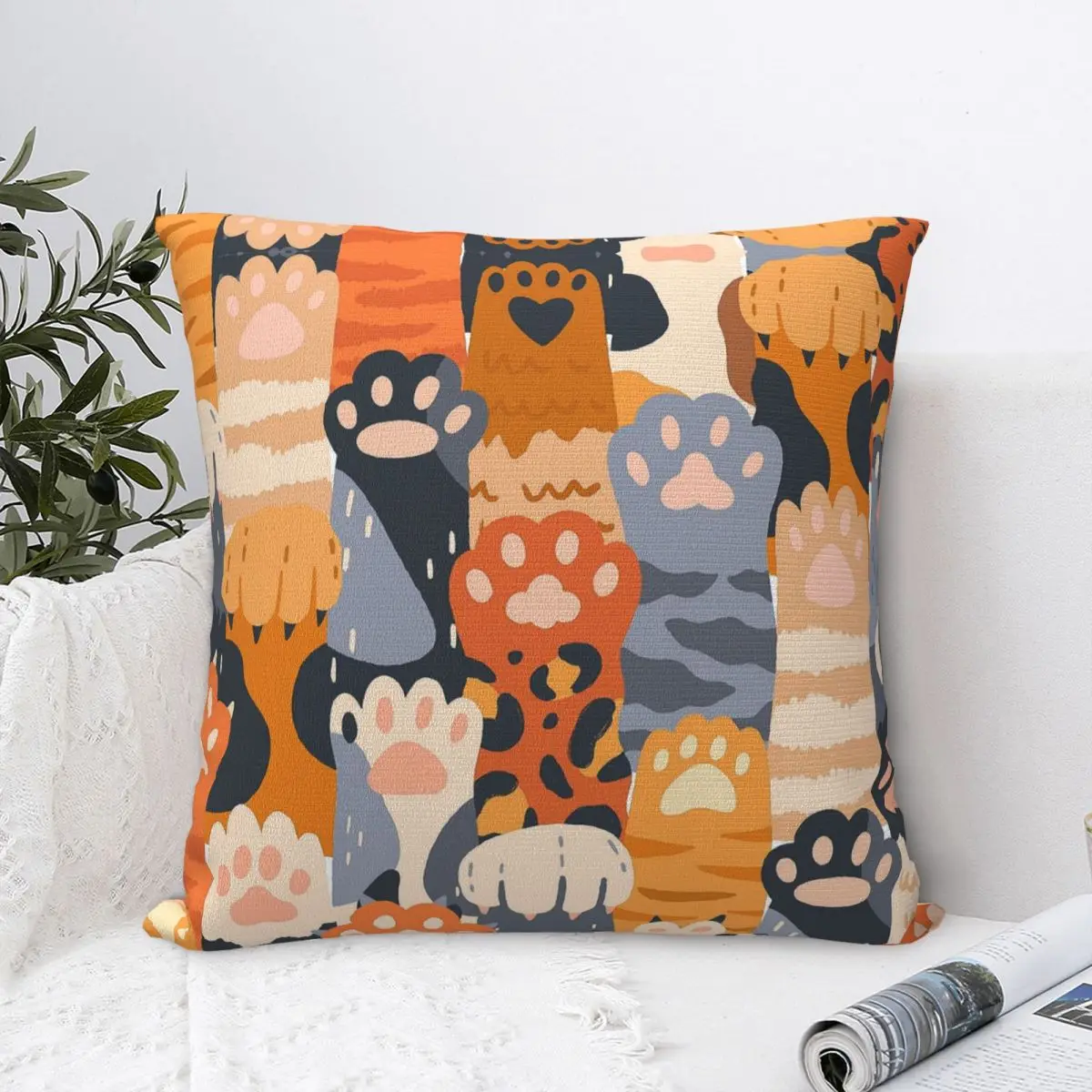 

Foot Hug Pillowcase Cat Meek Haughty Languor Vivacious Sprout Backpack Cushion Sofa DIY Printed Car Throw Pillow Case Decorative