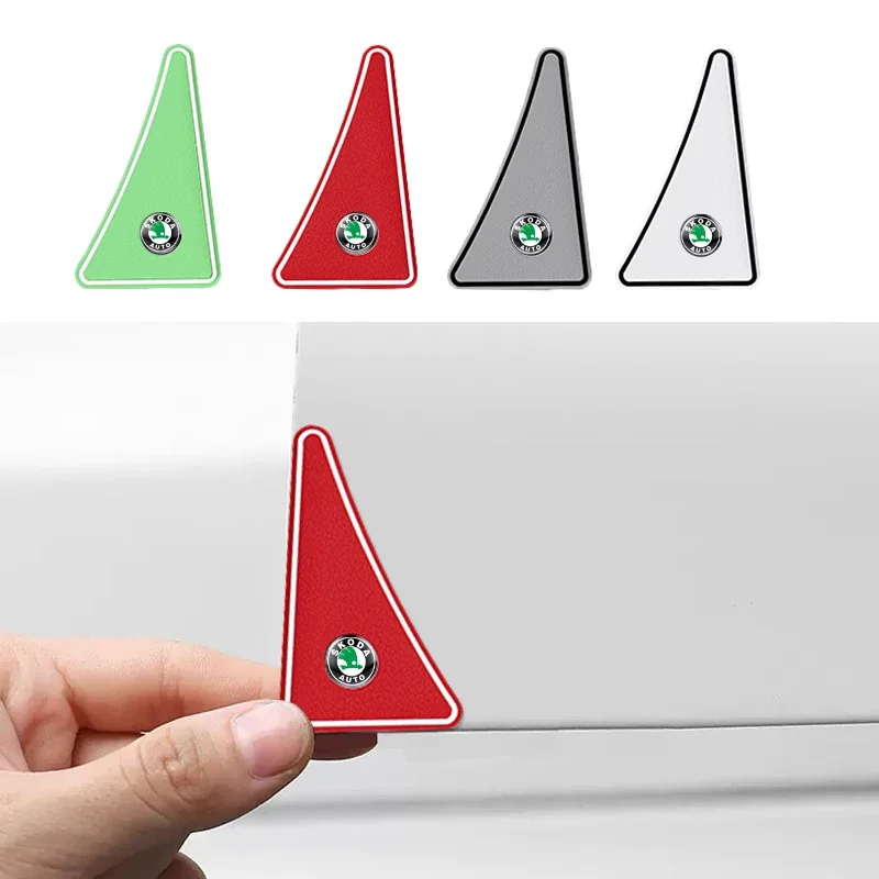 Угловые наклейки на дверь автомобиля защита от столкновений царапин для Skoda Octavia