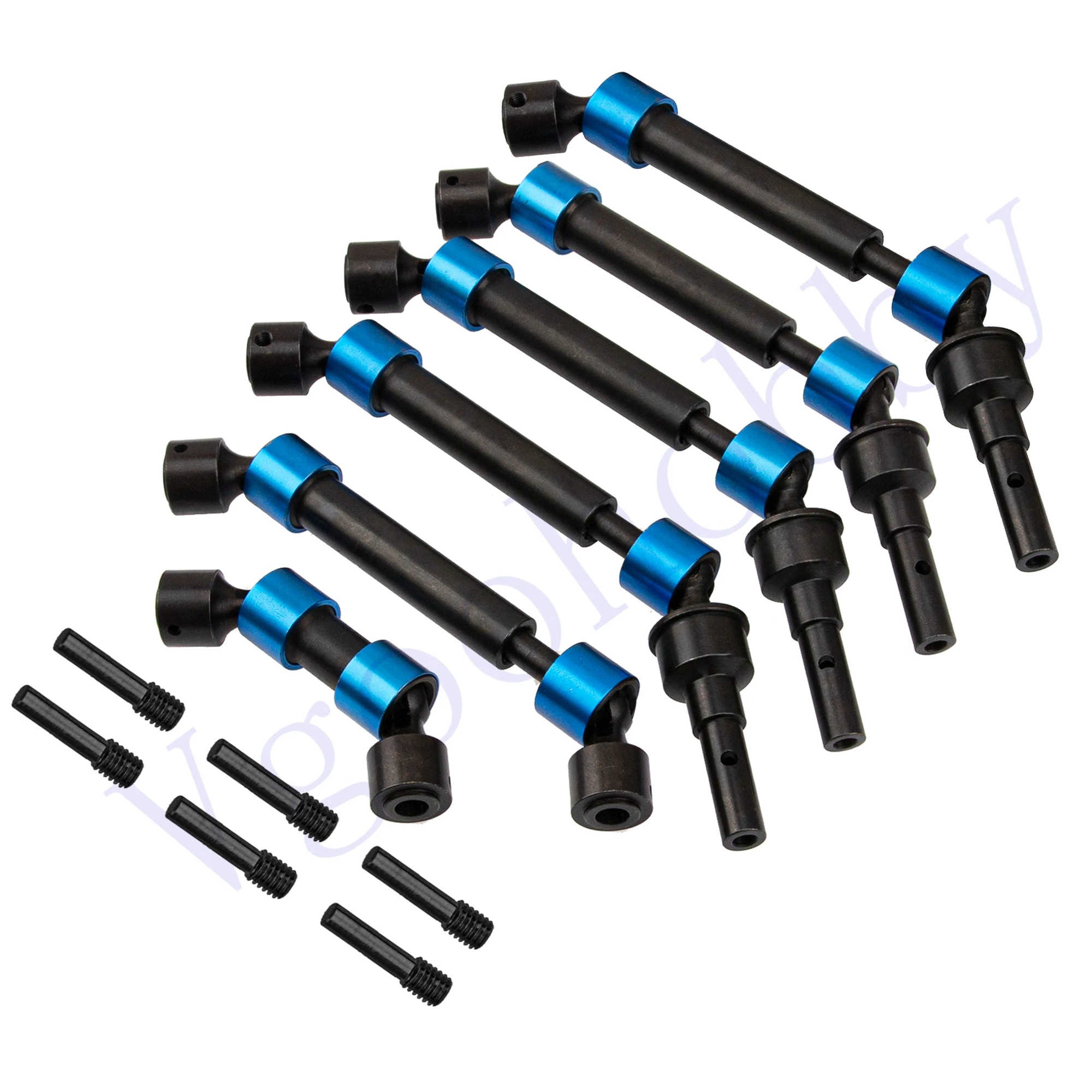6Pcs Hard Steel Front Rear CVD Drive Shaft Transmission Axle Upgrade Parts for Traxxas E-Revo 2.0 VXL 86086-4 1/10 RC Car