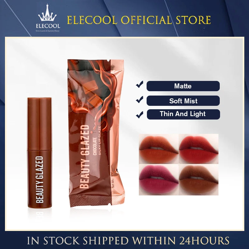 

12 Colors Chocolate Matte Liquid Lipstick Natural Long Lasting Moisturizing No Fading Non-stick Cup Velvet Lip Glaze Makeups
