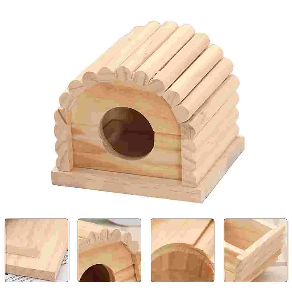 

Hamster House Hut Hideout Pet Wooden Wood Chinchilla Rat Bed Animal Sleeping Cage Hedgehog Living Gerbil Natural Climbing