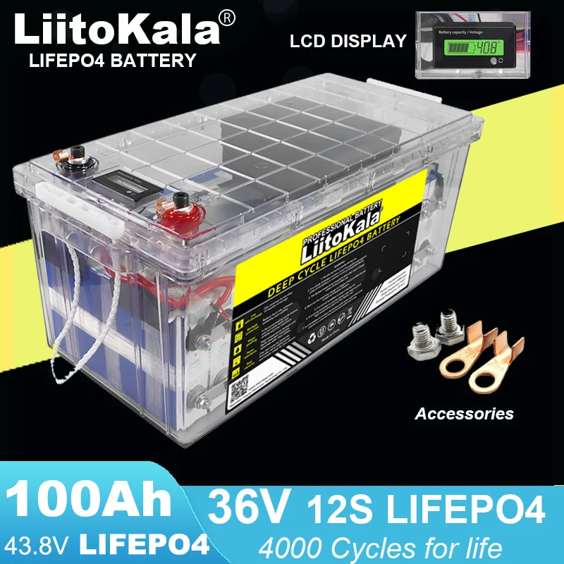 Литий-железо-фосфатный аккумулятор LiitoKala 36 В 38 4 Ач 43 8 в