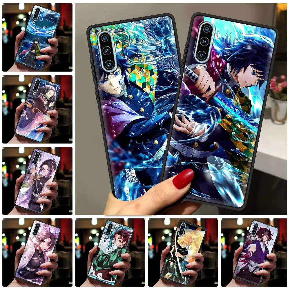 

Anime Demon Slayer Phone Case For Huawei P50 P40 P30 Lite E P20 Pro Y9 Y7 Y6 2019 P Smart 2021 Z Y9s Y7a Y6p Cover Black Coque