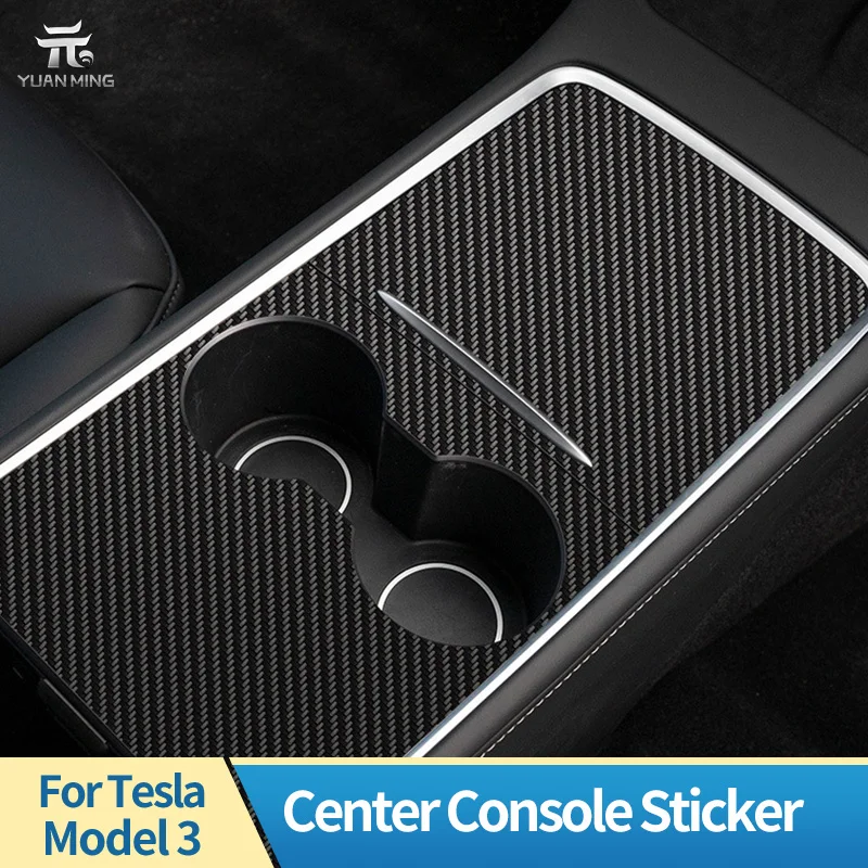 

= YM = Обложка центральной консоли из настоящего углеродного волокна для Tesla Model Y 3, обшивка центральной панели управления, аксессуары для интерьера