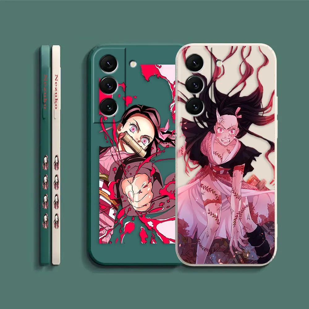Case For Samsung Galaxy S23 S22 S21 S20 FE S11 S11E S10 S10E S9 S30 Ultra Plus 4G 5G Case Fundas Cqoue Shell Demon Slayer Nezuko
