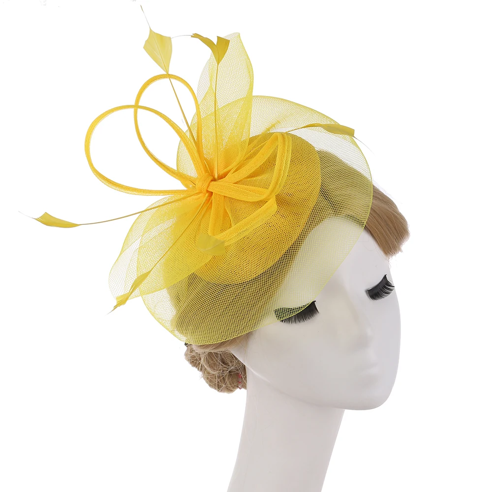 Вуалетка шляпа для женщин ободок волос Свадебный коктейльный сетчатый цветочный