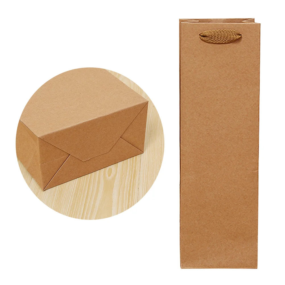 

Bagspaper Kraft Gift Bottlehandleschristmas Brown Bottles Packing Drinks Red Gifts Retailsingle Party Holiday Bulk Handle Carry