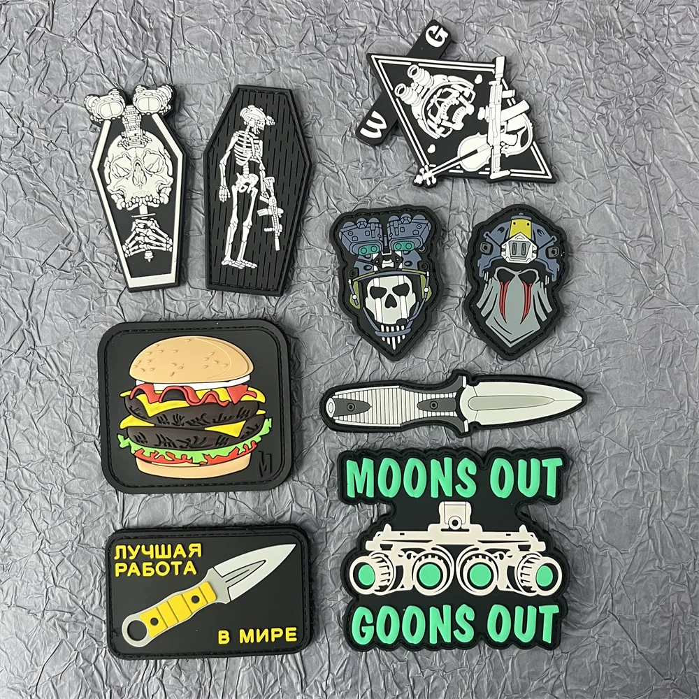 Нашивка из ПВХ с застежкой на крючок и петлю в стиле милитари