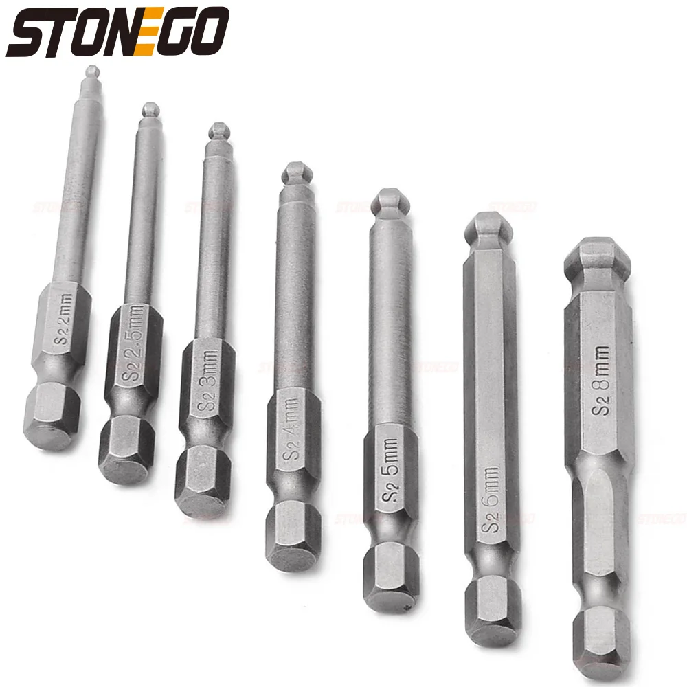 Фото Бита STONEGO шестигранная, 1/4 дюйма, 65 мм/100 мм №1