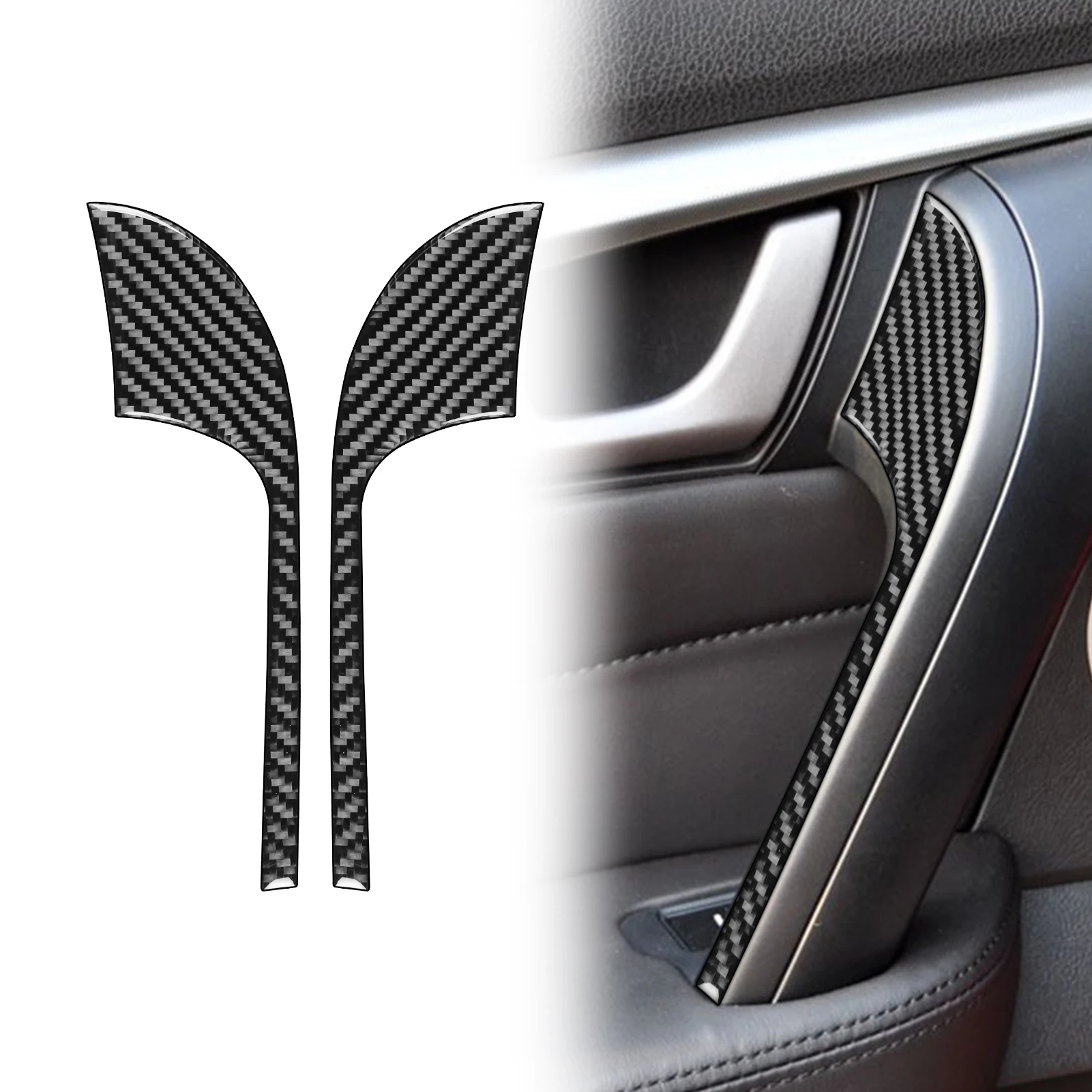 

Carbon Fiber Rear Front Door Handle Panel Handrail Cover Trim Sticker For Acura TL 2009-2014