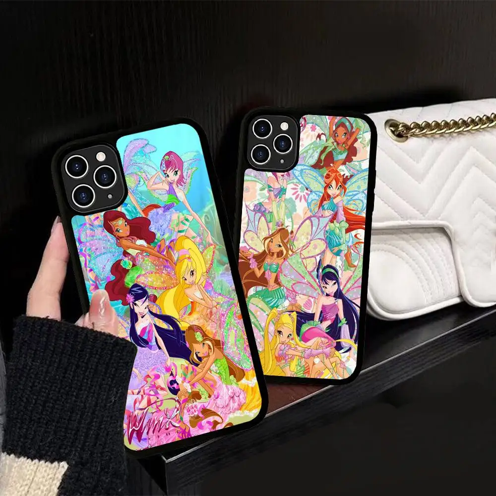 Фото Стильный и милый чехол Winx Club для iPhone 17 Air 16 15 14 13 12 11 Pro Max, противоударный, из TPU+PC, с защитой задней панели №3