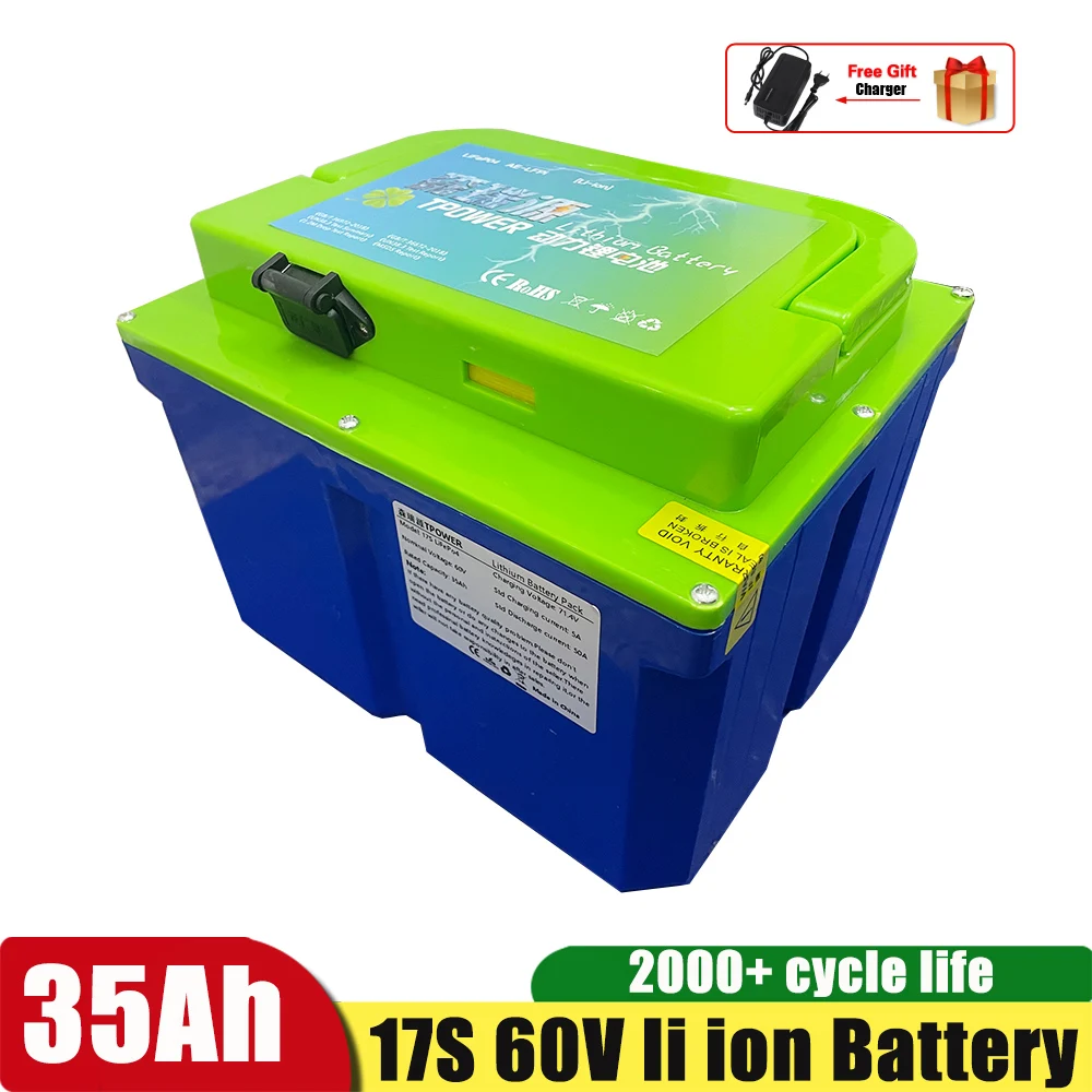 

17S 60V 35Ah Lithium Ion Battery Pack 62.9V for Electric Bike Motorcycle E-scooter provide 5A charger