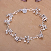beautiful 925 silver bracelets nice for wedding women chain bracelet charm beads fashion gorgeous jewelry wholesale