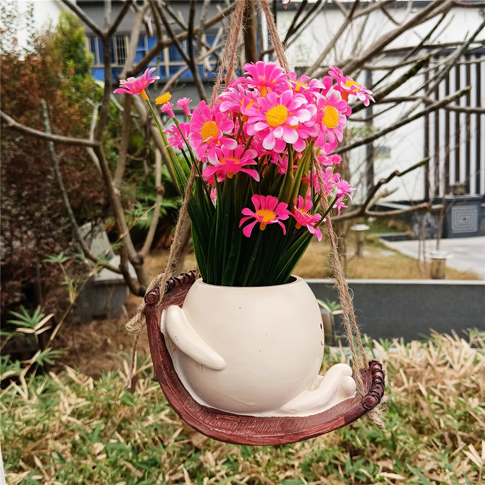 Улыбающееся Лицо Цветочный Горшок Из Смолы Современный Стиль Контейнер Для