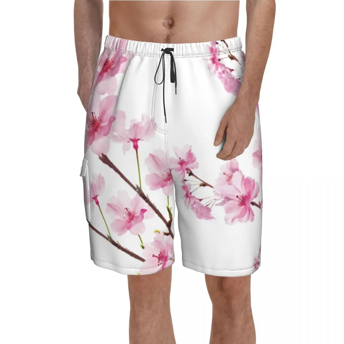 

Шорты для доски Sakura, шорты для доски с цветком вишни, милые обычные плавки с эластичным поясом, модель 2XL