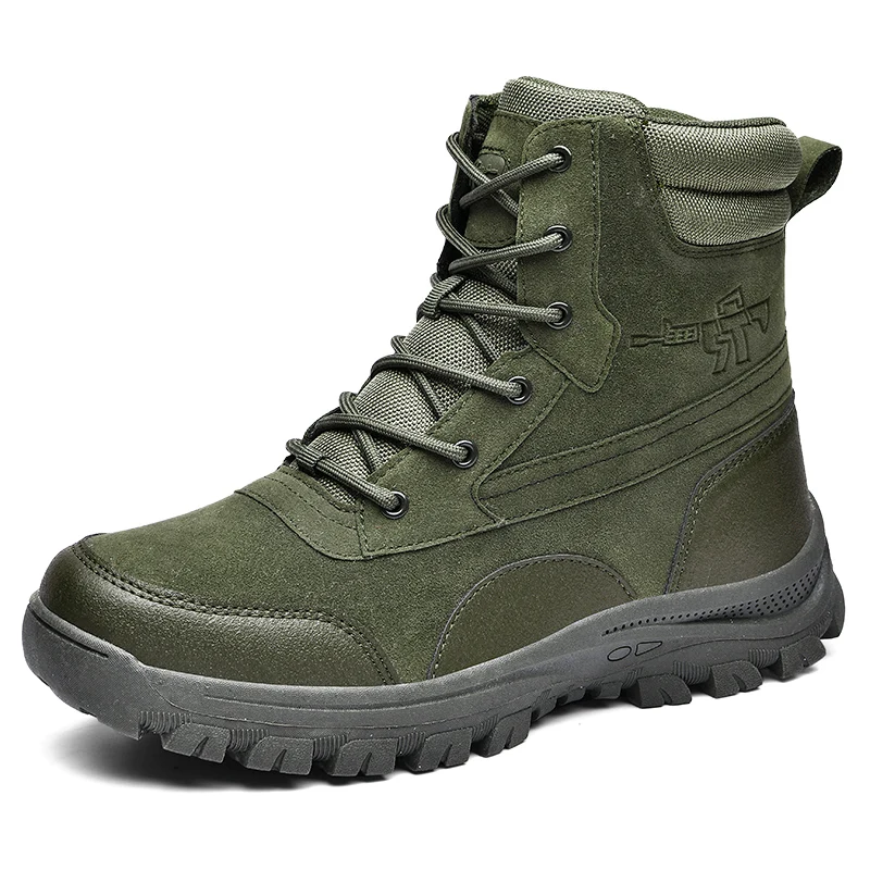 

Tactical Combat Mountain Boots Male Outdoors Camping Anti-wear Hiking Boots Desert Good Quality Forest Hunting Sneakers Men