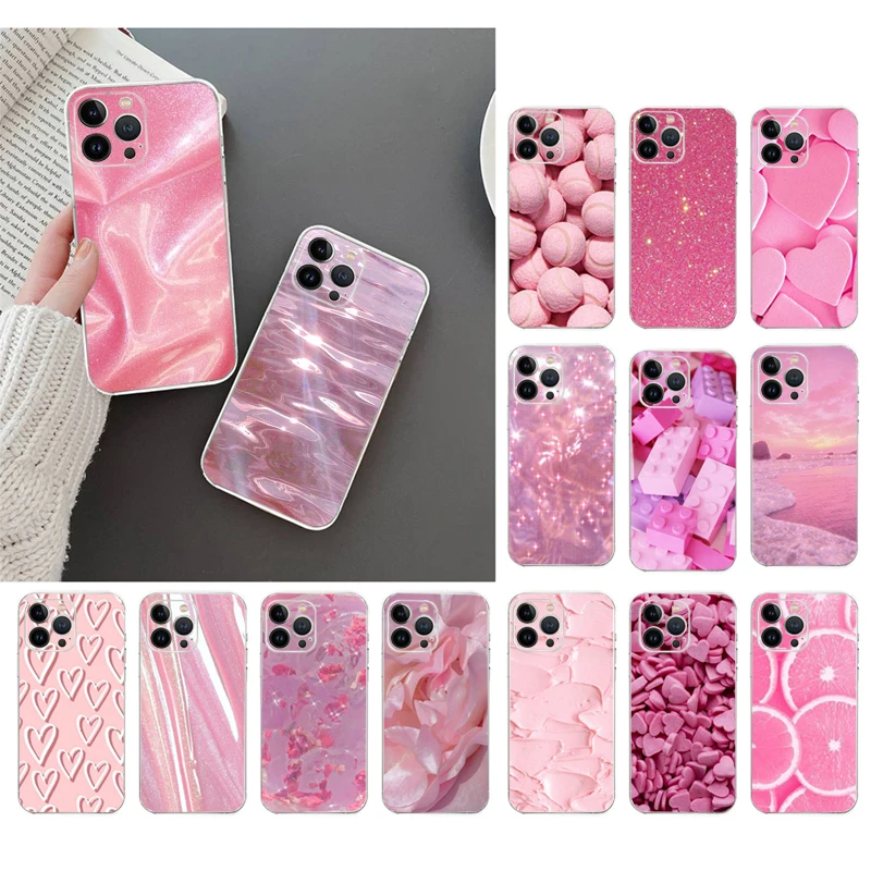 

Phone Case For iphone 14 Pro Max 13 12 11 Pro Max XS Max XR X 12mini 7 8 14 Plus SE Pink aesthetic Case Funda Capa Cell