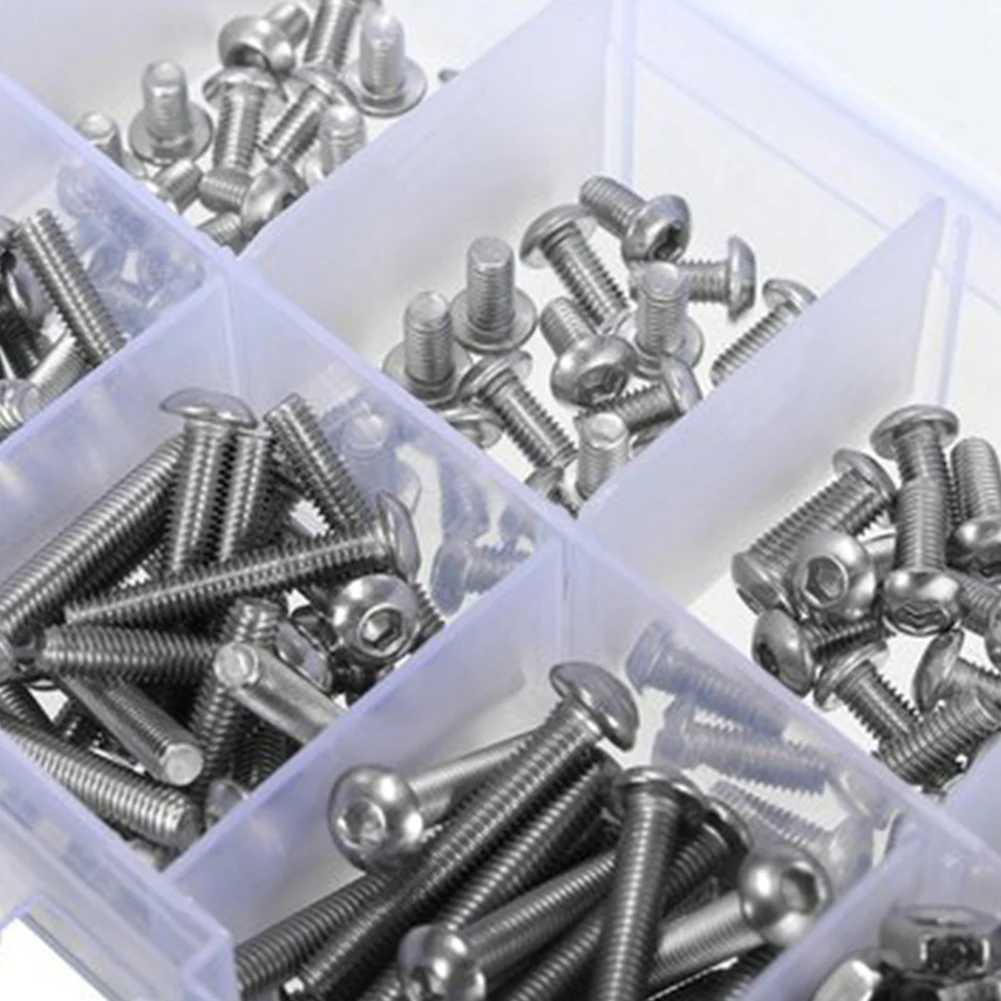 

*5mm/6mm/8mm/10mm/12mm and Hex Nut 3M3 Stainless Hex Socket Button Head Screws Allen bolt Nut Assortment