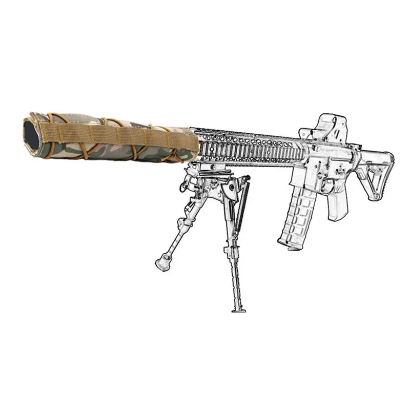 Тактический защитный чехол для подавления тепла глушителя Airsoft Gun Silencer Oxford Case Hunting Accessories.