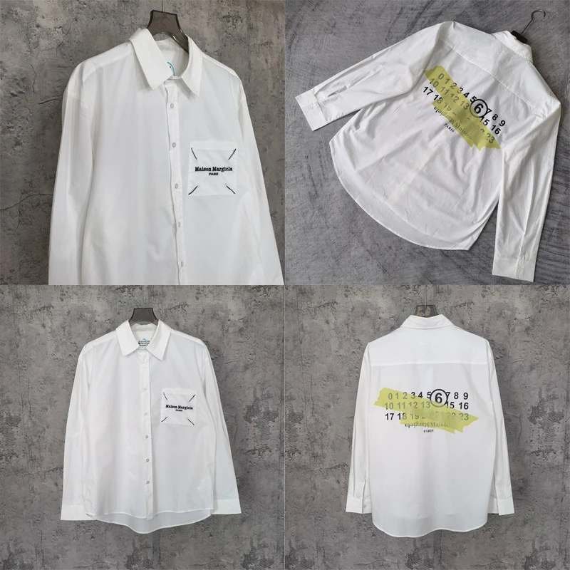 

Calendar Tape Bond Alphabet Logo Print Long Sleeve Mm6 Margiela Shirts Unisex Embroidery Sun Protection Mm6 Margiela Long Sleeve