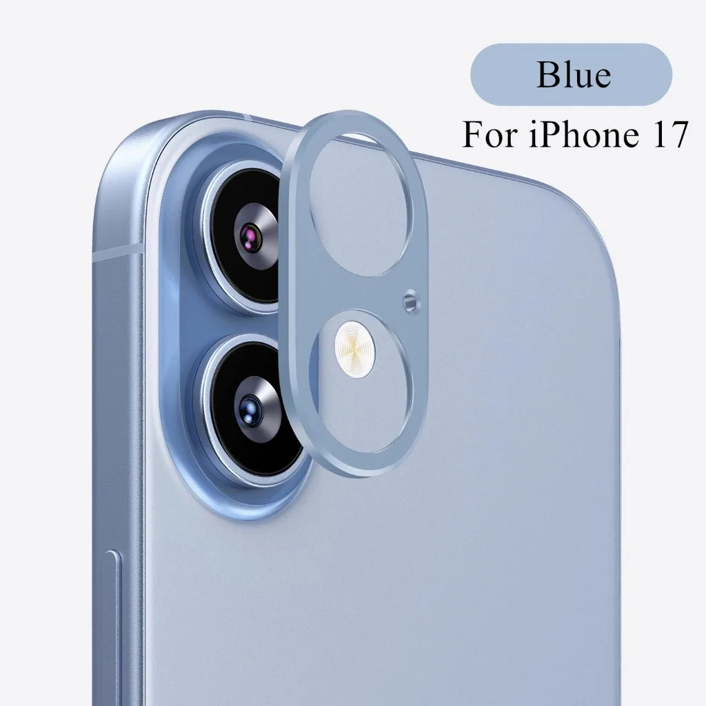Фото Металлическая наклейка на рамку камеры для iPhone 17, полая защитная пленка из алюминиевого сплава с защитой от осколков объектива камеры №4