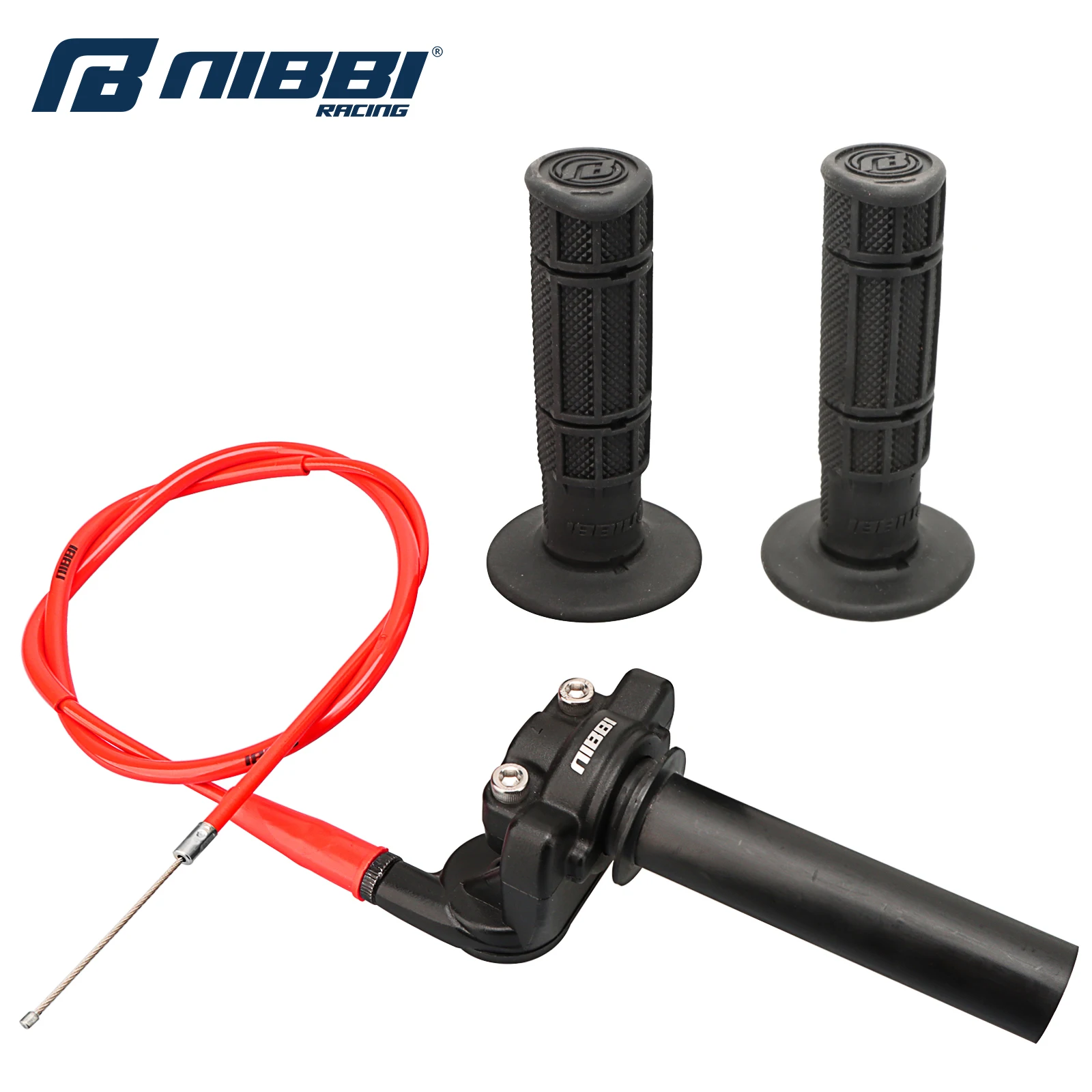 NIBBI Twists Throttle Grip Dirt Bike Grips with Throttle Cable Handlebar Grip 22mm Motorcycle Throttle Assembly for motocross