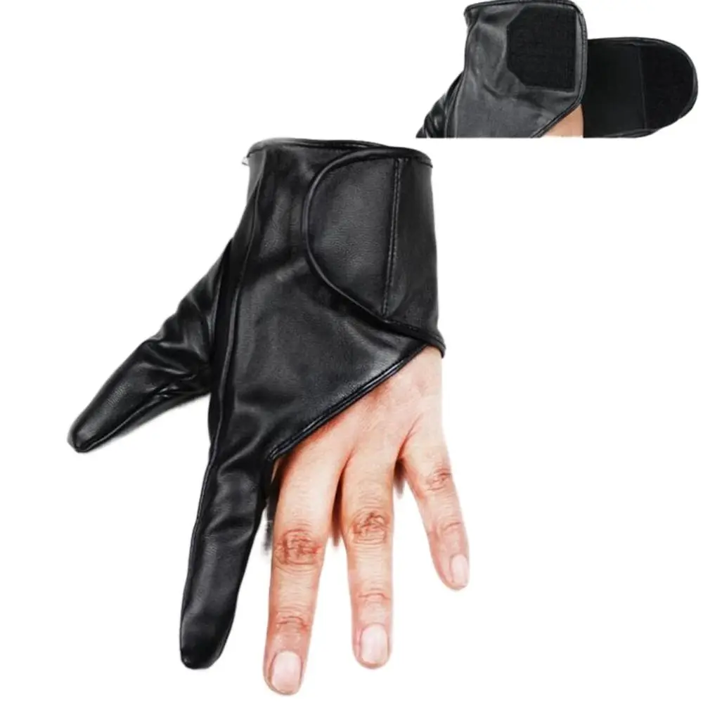 

Two Fingers Gloves Gothic Punk PU Leather Performer Gloves Hip Hop Performance Gloves Cosplay