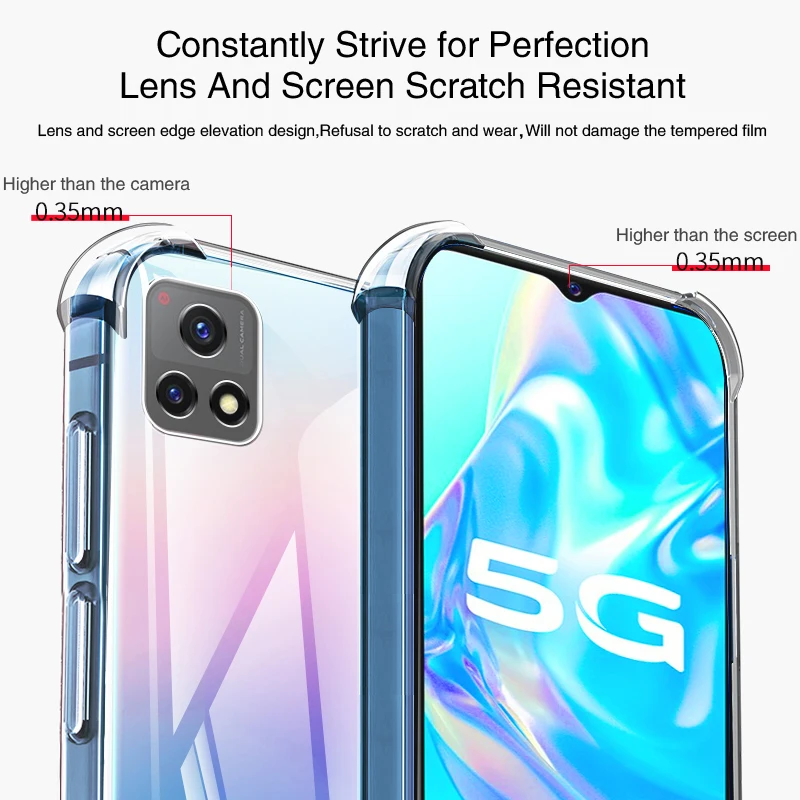 Мягкий чехол-подушка для VIVO Y54S чехол телефона Funda прозрачный силиконовый