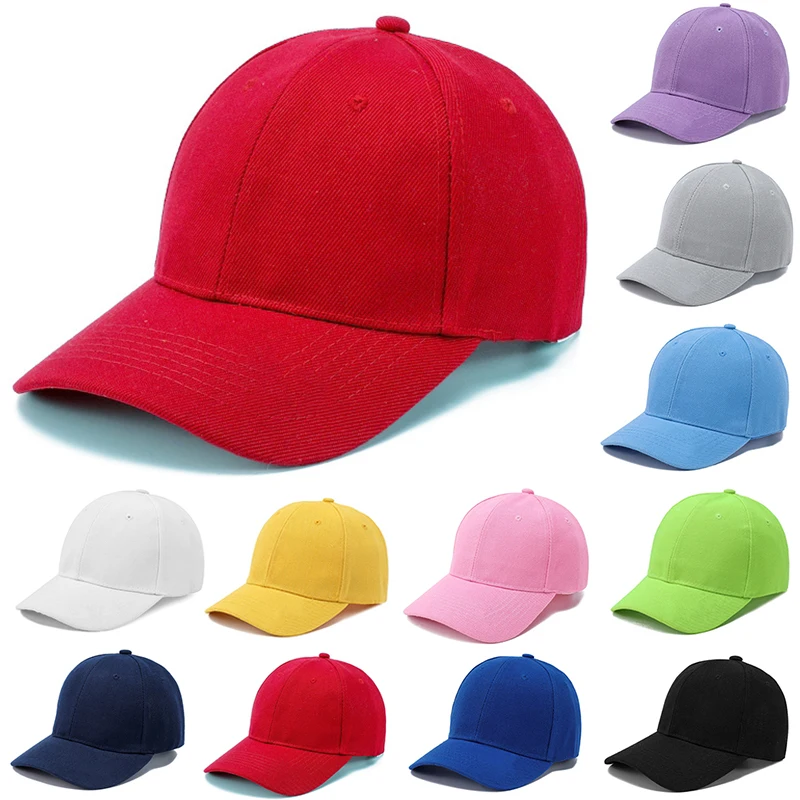 

Black Cap Solid Color Baseball Cap For Children Adjustable Casual Snapback Sun Hats Peaked Caps Wholesale Customizable