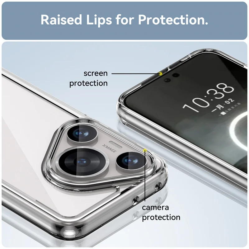 Чехол для Huawei Pura 70 Pro HBN-LX9 силиконовый бампер из ТПУ прозрачная Противоударная