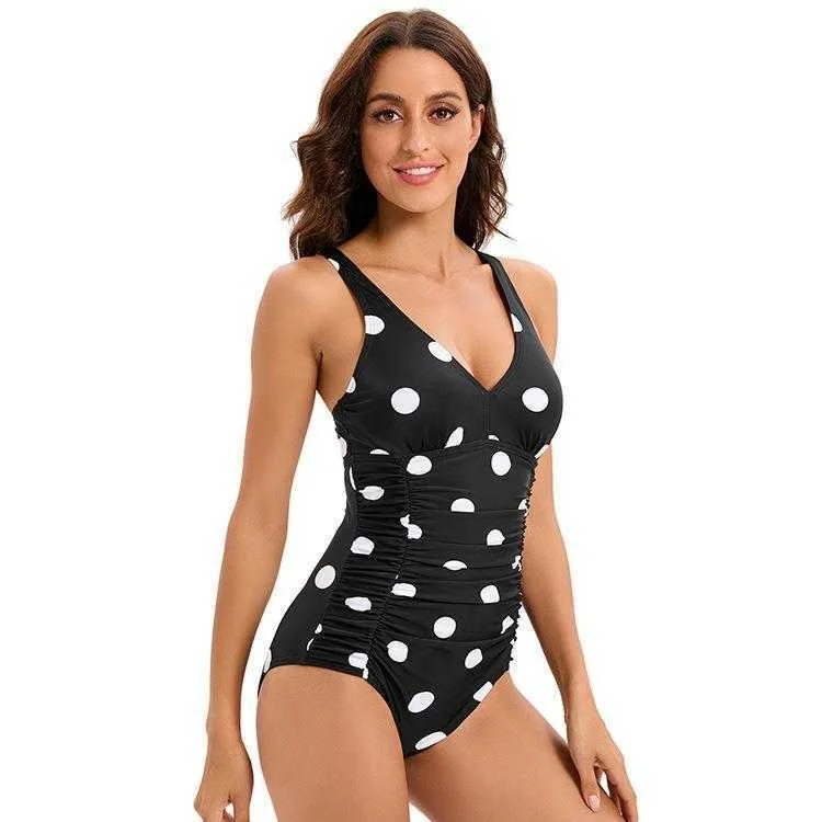 

Polka Dot Swimsuit Slim Triangle One Piece Polyester Female Lazada
