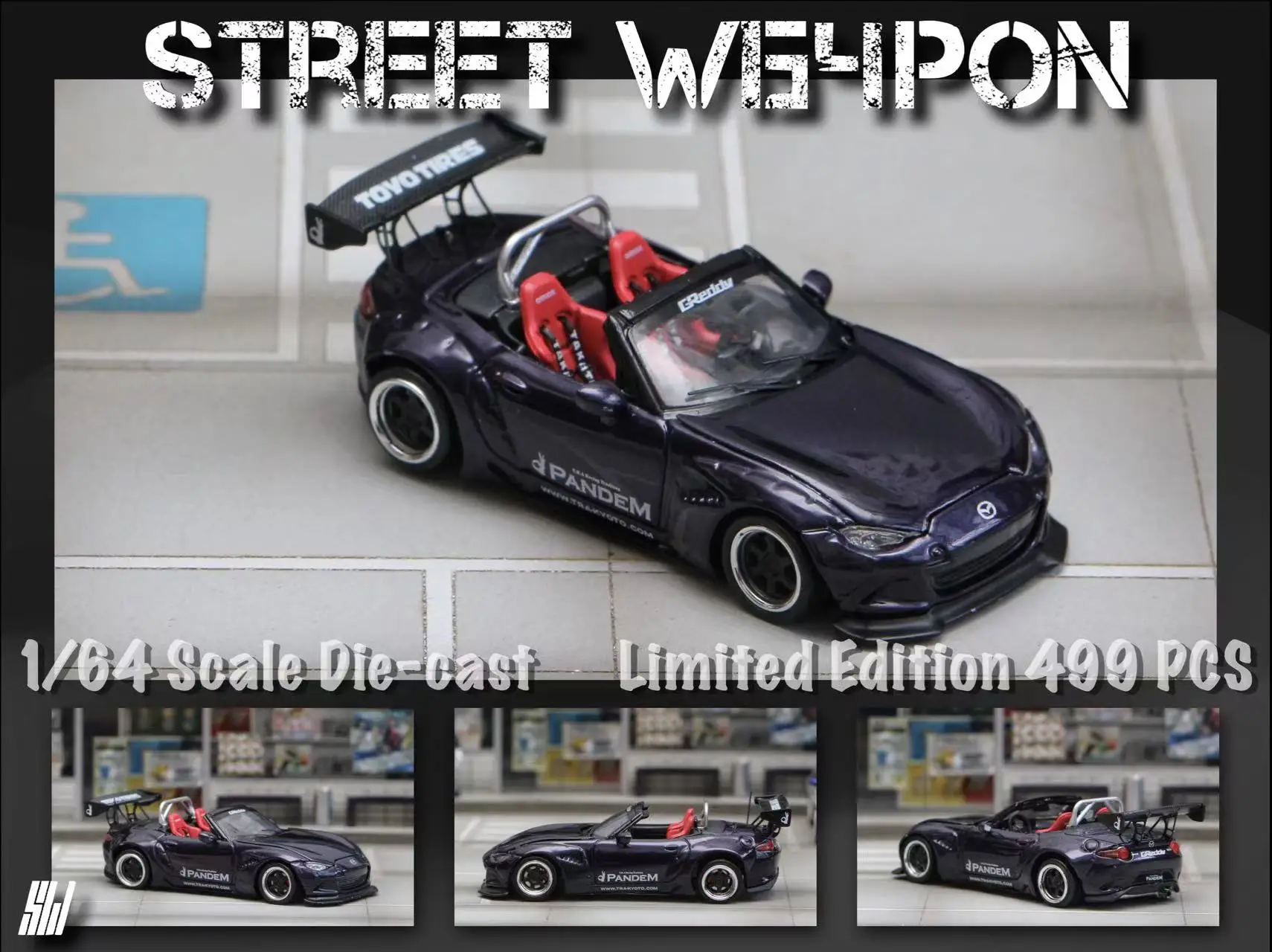 Уличное оружие SW 1:64 Mazda MX5 полуночно-фиолетовый литая модель автомобиля