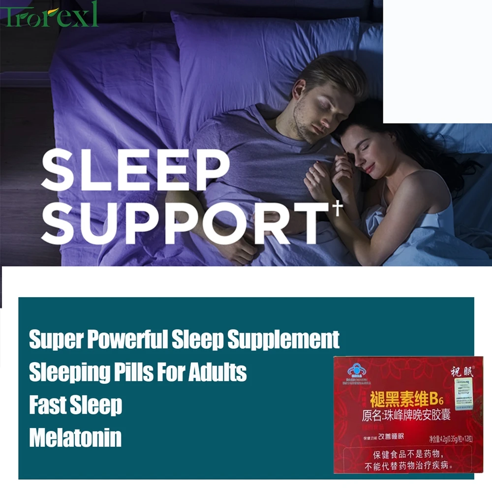 

Trorexl Night Time Sleep Aid Help Improve Insomnia for good sleep 1 capsule before bed 350mg, 12Counts